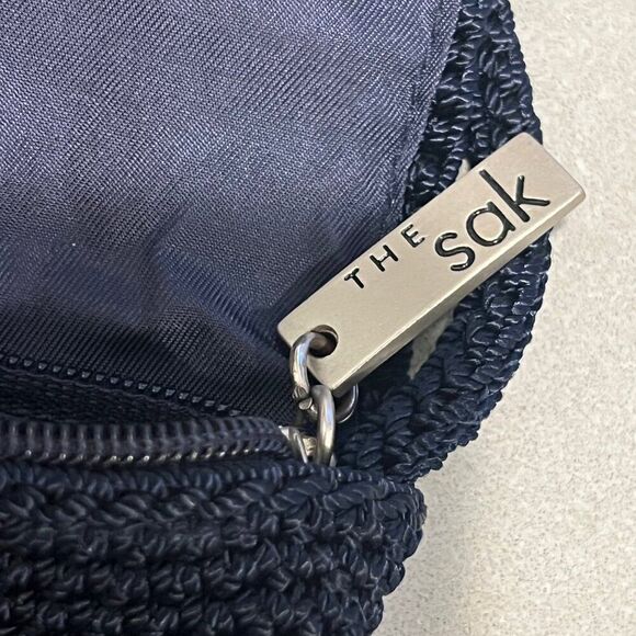 The Sak Navy Blue Artisan Made Crochet Boho Chic Zip-Top Crossbody Bag - Picture 6 of 7